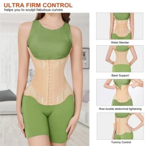 MISTHIN U-shaped Waist Trainer Corset Women Buttoned Shapers Breast Lifted Waist Trainer Steel Bone Slimming Women's Shapewear