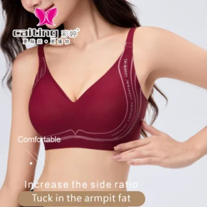 CAITING Plus Size Super Gather Push Up Bras Women Soft Support Seamless Underwear Female Full Cup Lift-Up Bras Women Top